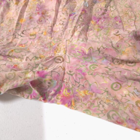 LA Blend Fairy Beaded Harem Pant M-Lg Handmade Batik Pink Green Boho Renaissance - Picture 14 of 16